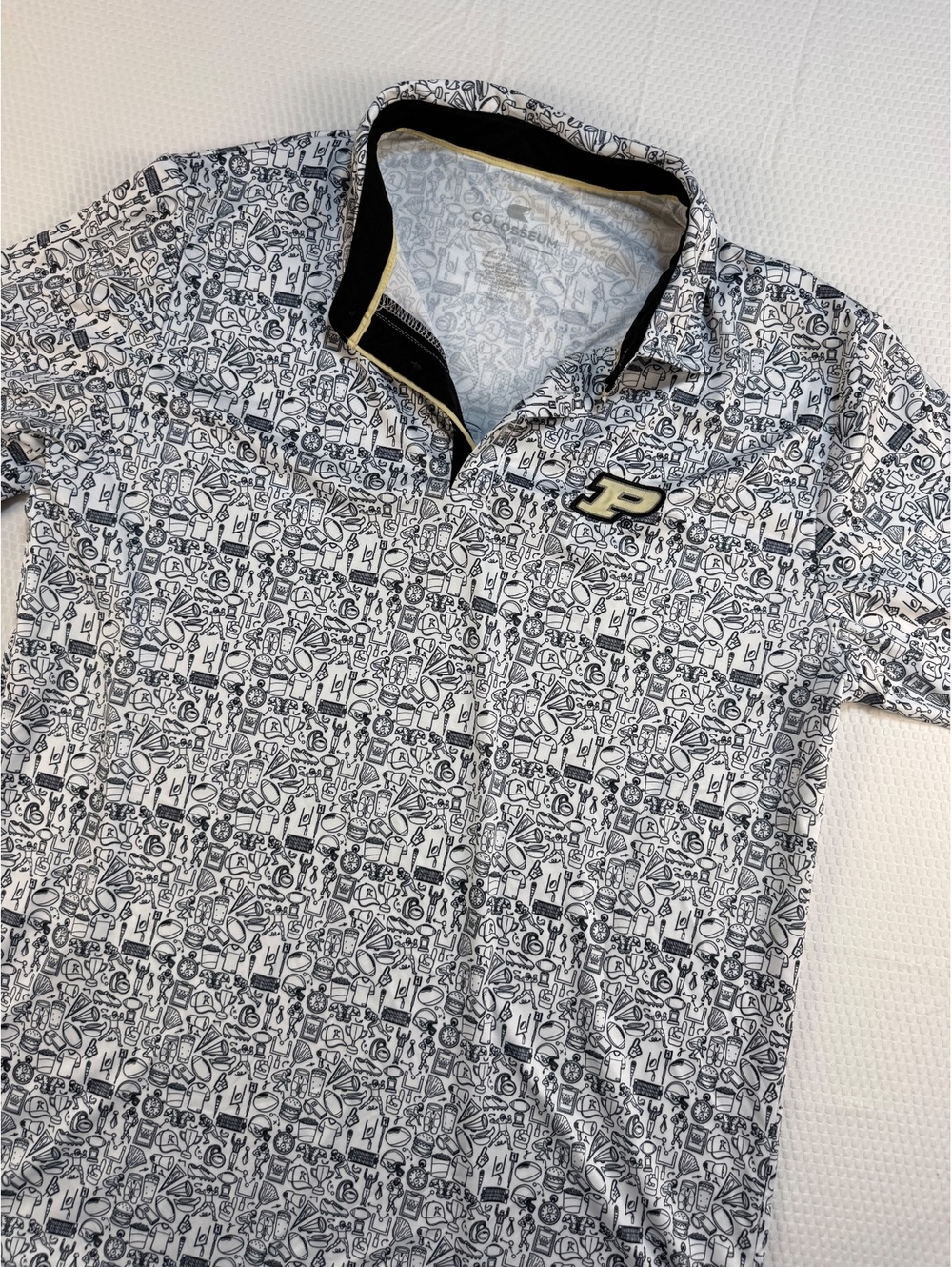 Purdue Boilermakers Colosseum Men's L It's Time Allover Print Polo NCAA
